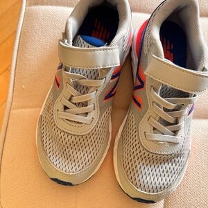 New Balance Kids Gray and Red Sneakers